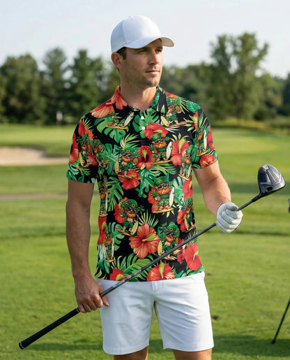 Leprechaun Surf Hawaiian Polo Shirt | Azhawaiian