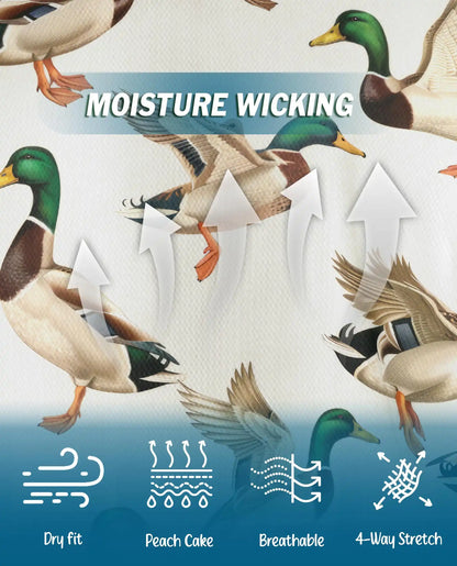 Mallard Duck Polo Shirt for Men, Wetland Wildlife Style | Azhawaiian