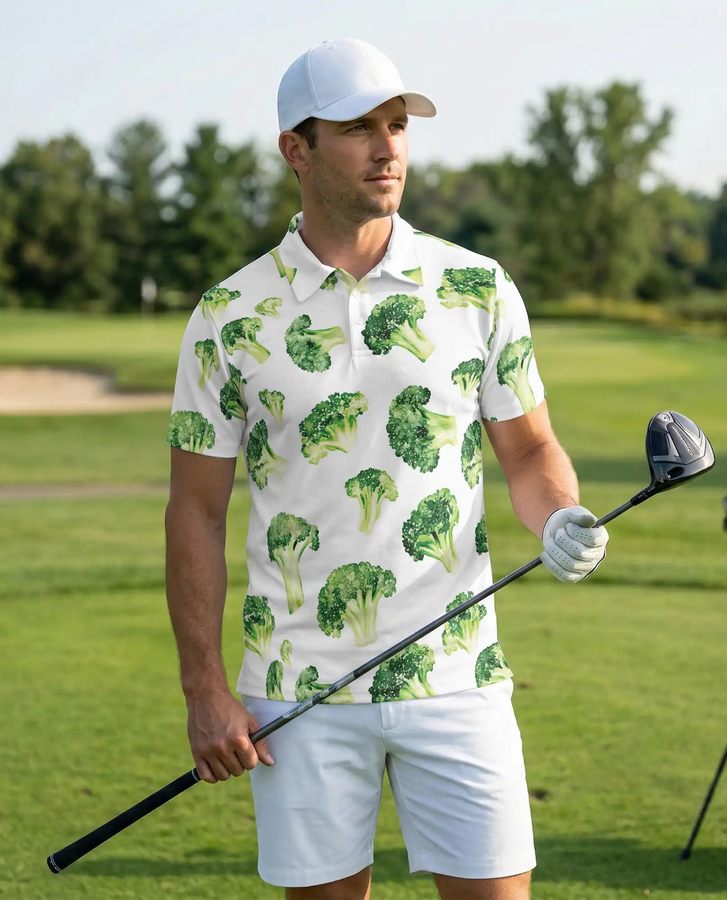Broccoli Print Polo Shirt | Azhawaiian