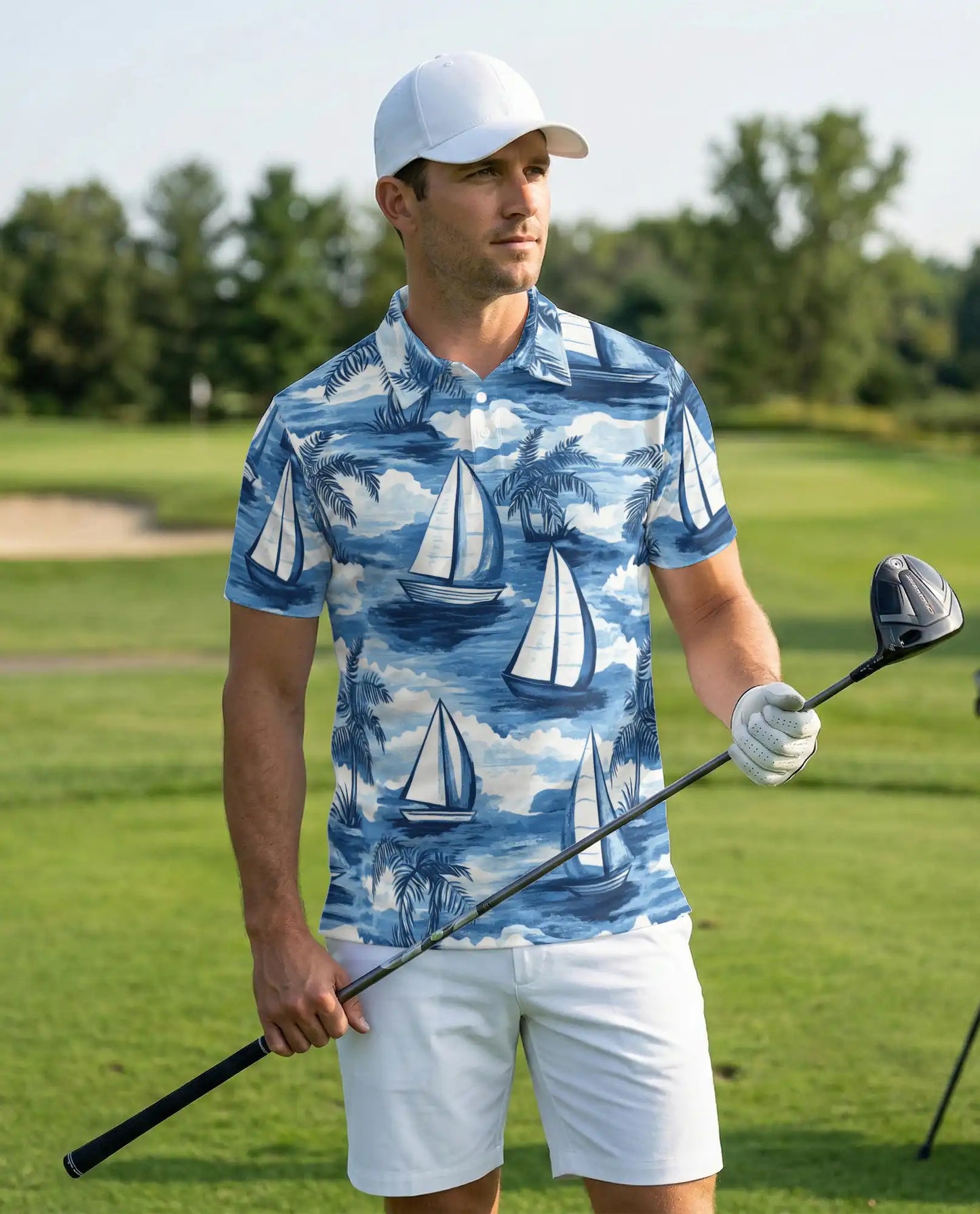 Sailboat Tropical Polo Shirt | Azhawaiian