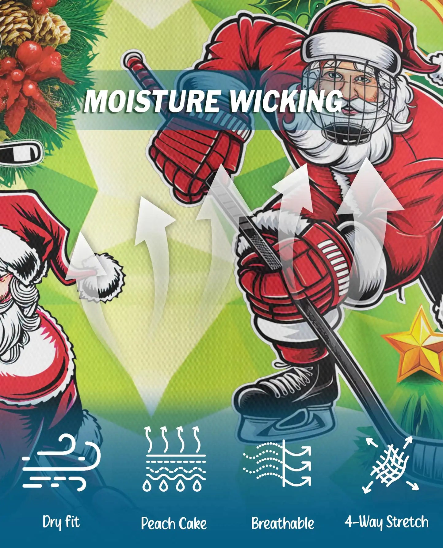 Christmas Hockey Santa Polo Shirt for Men, Festive Holiday Style | Azhawaiian