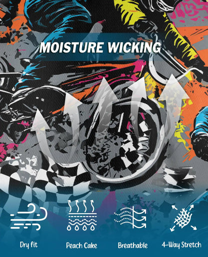 BMX Racing Polo Shirt - Extreme Cycling Adventure Style | Azhawaiian