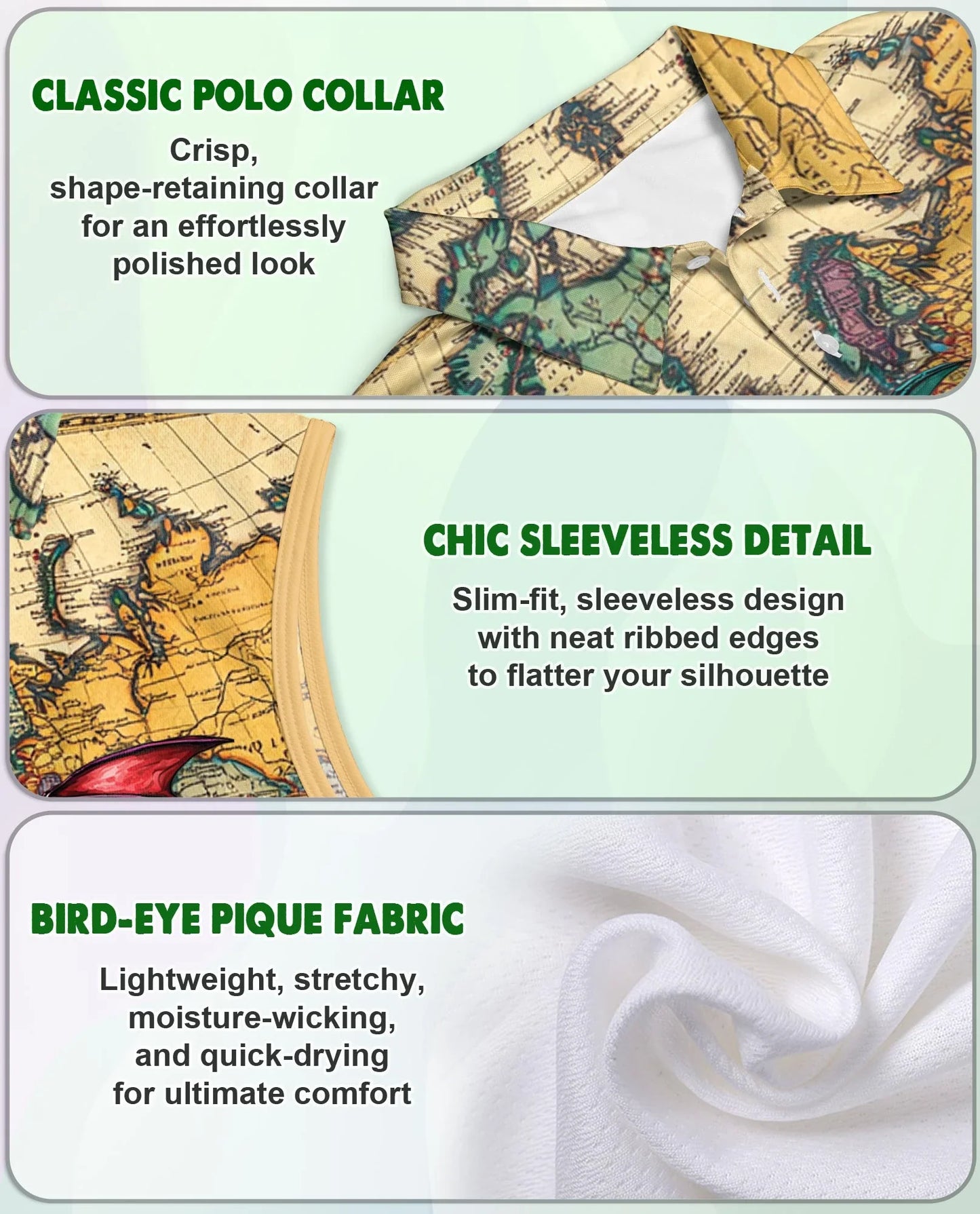 Books Dragon Sleeveless Polo Shirt for Women | Azhawaiian