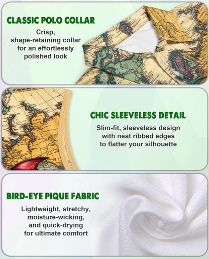 Books Dragon Sleeveless Polo Shirt for Women | Azhawaiian