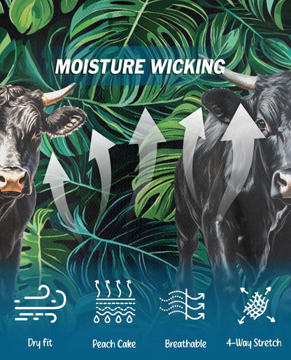 Black Angus Cattle Polo Shirt - Tropical Ranch Farm Style | Azhawaiian