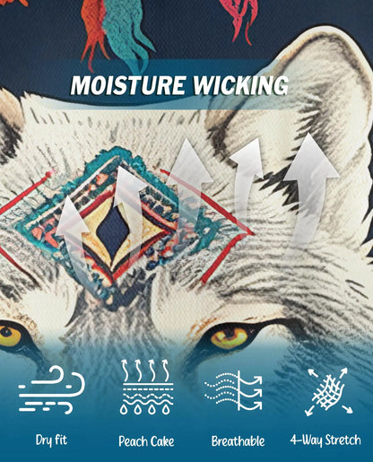 Boho Wolf Polo Shirt - Spirit Animal Nature Style | Azhawaiian