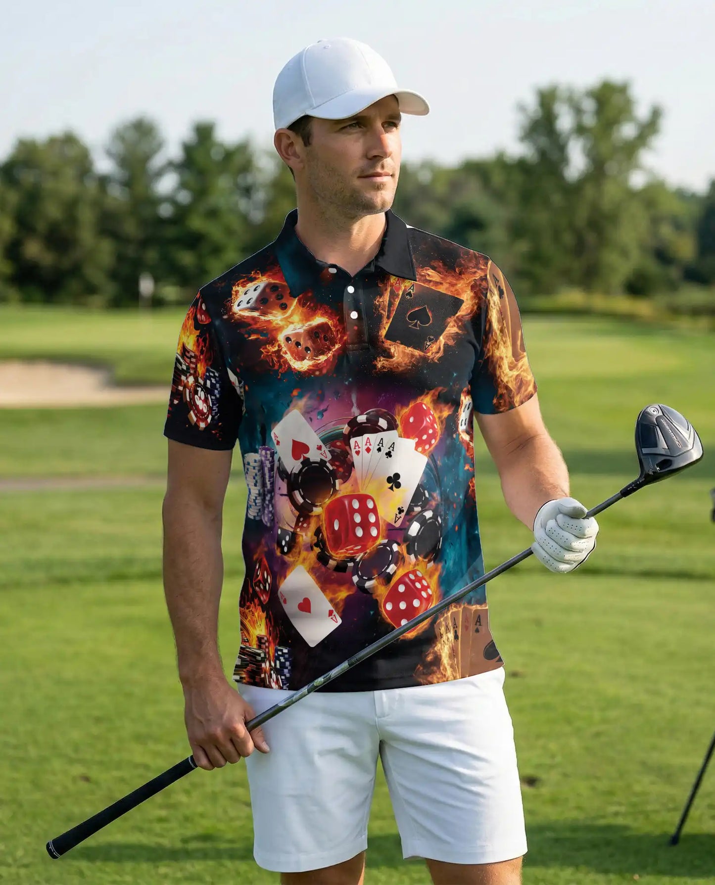 Casino Poker Polo Shirt, Dice & Cards Style | Azhawaiian