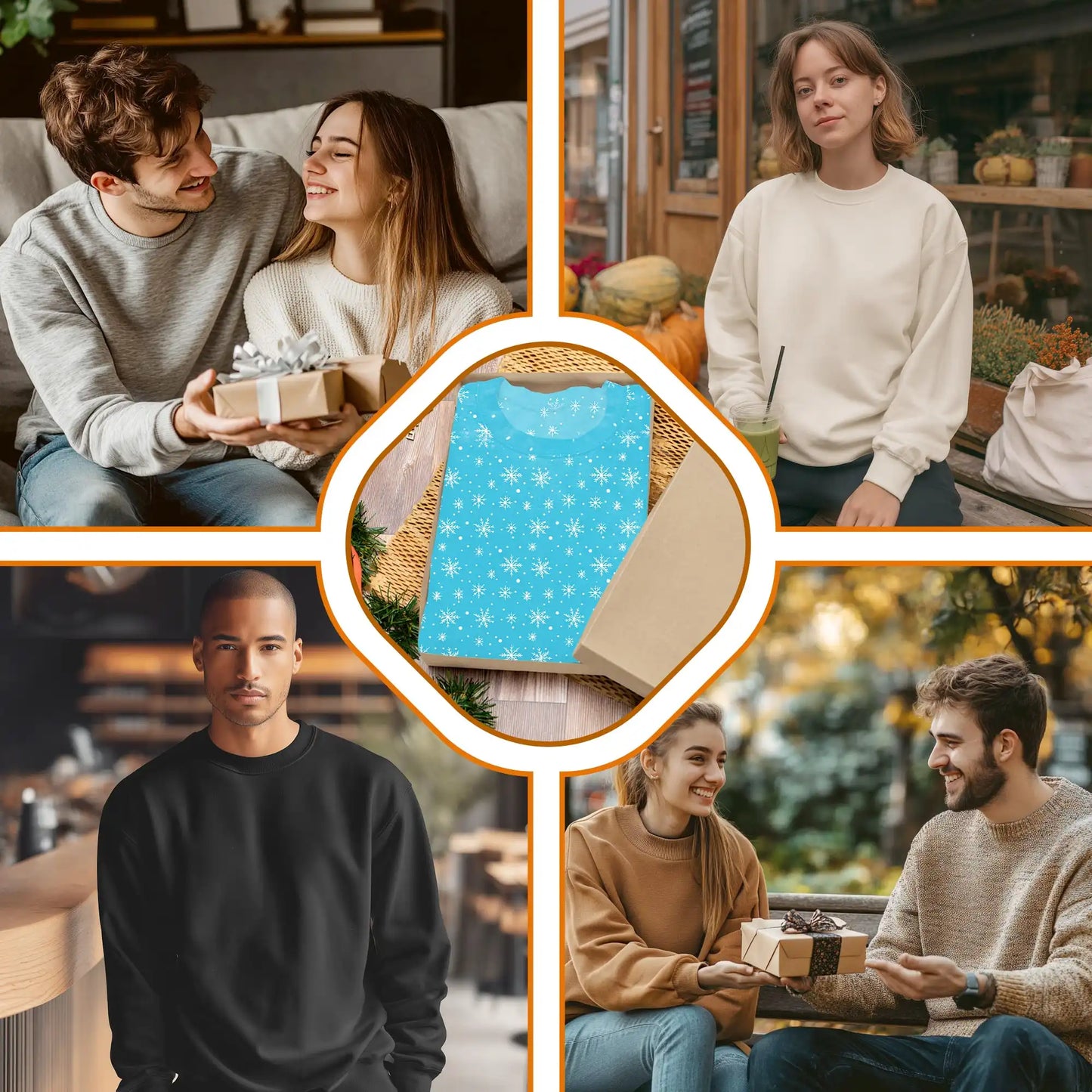 Snowflake Print Sweatshirt – Colorful Graphic 3D All Over Print Design