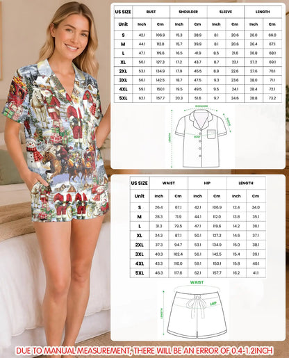 Western Cowboy Santa Pajama Set for Women – Christmas Print