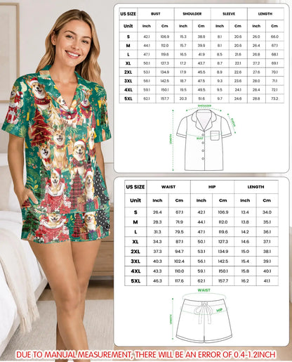Christmas Corgi Pajama Set for Women – Festive Dog Print