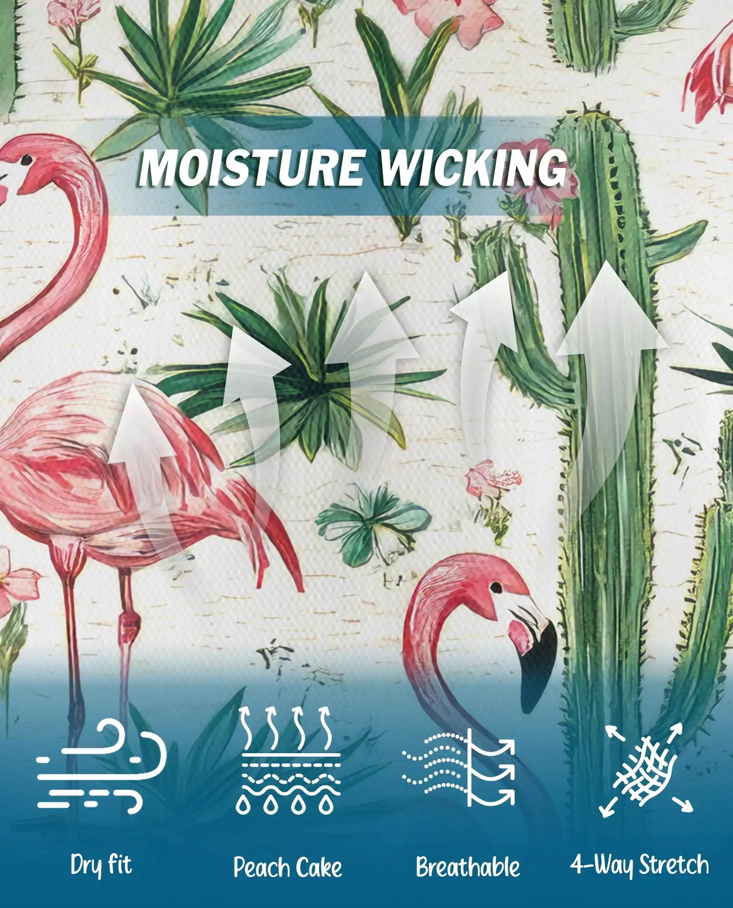 Pink Flamingo Cactus Polo Shirt - Tropical Desert Garden Style | Azhawaiian
