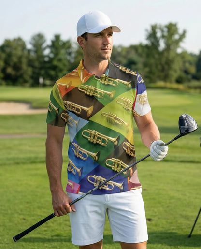 Trumpet Music Hawaiian Polo Shirt | Azhawaiian