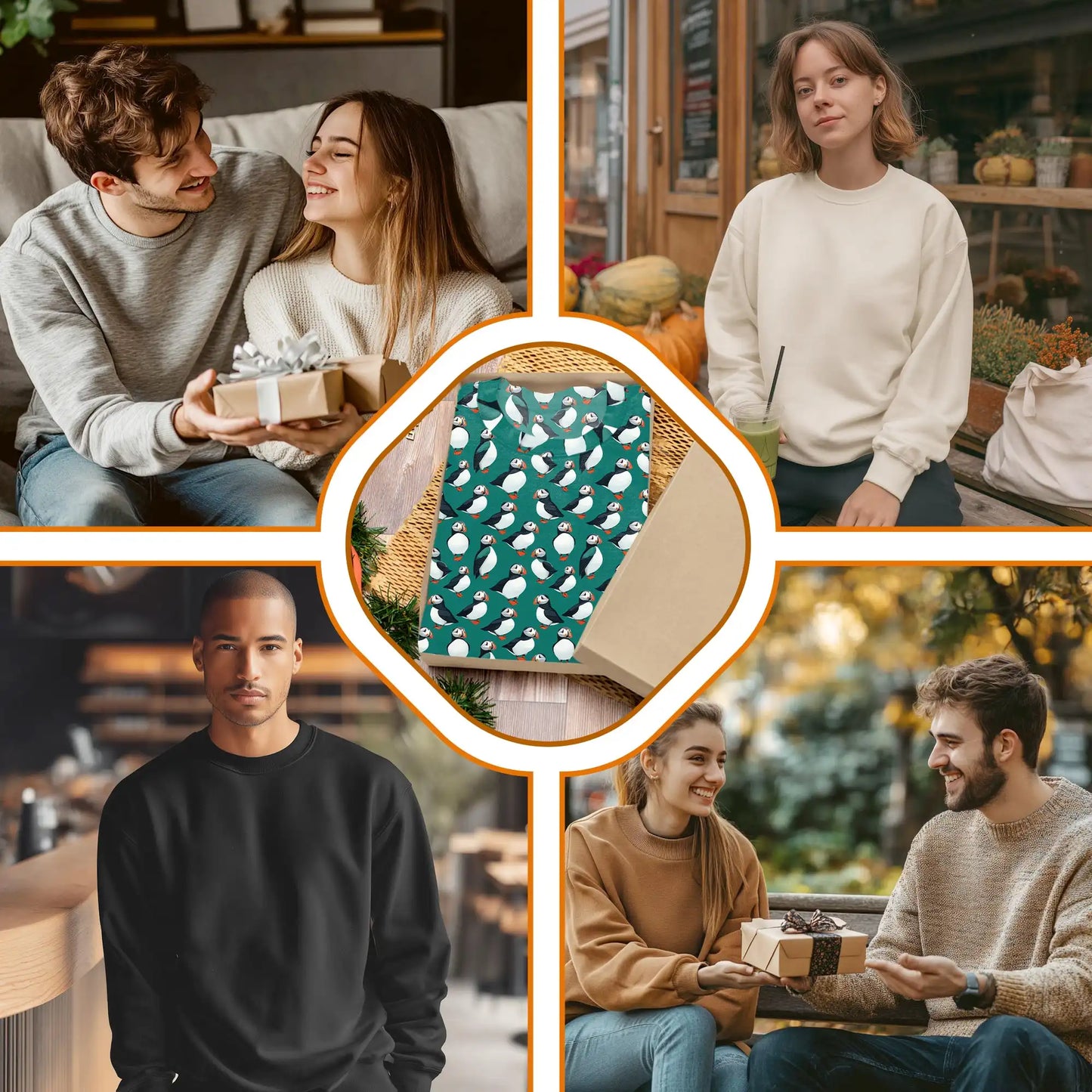 Puffin Birds Pattern Sweatshirt – Colorful Graphic 3D All Over Print Design