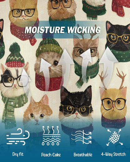 Christmas Cat Polo Shirt - Cozy Winter Kitty Style | Azhawaiian