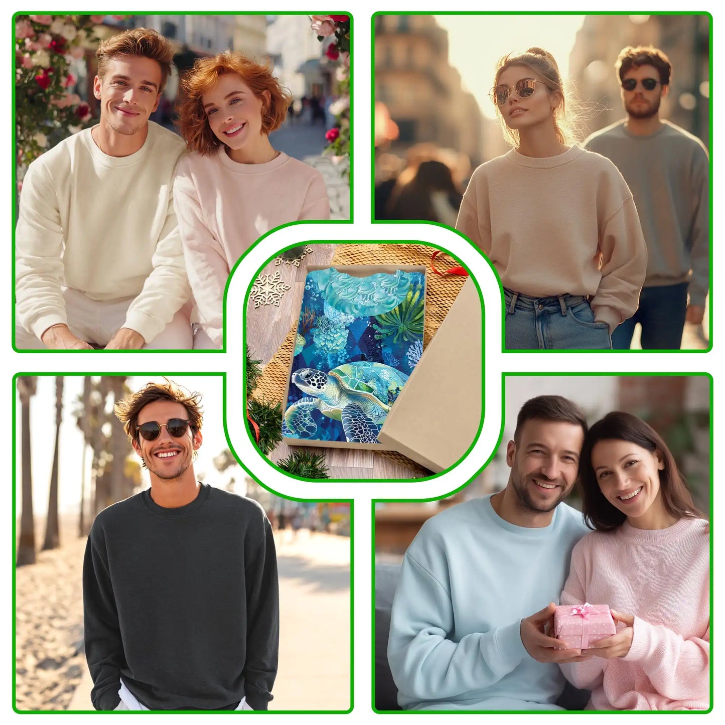 Turtle Coral Sweatshirt – Colorful Graphic 3D All Over Print Design