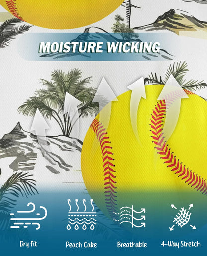 Softball Tropical Polo Shirt for Men, Summer Sports Style | Azhawaiian