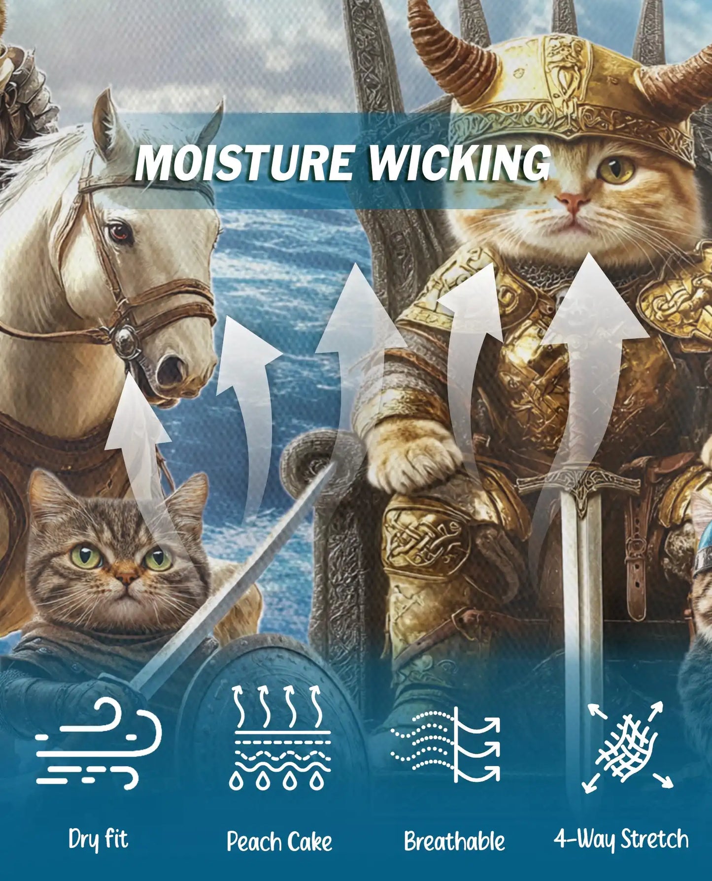 Viking Cat Polo Shirt - Warrior Cats Norse Adventure Fantasy Design | Azhawaiian