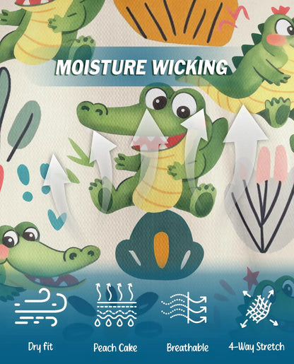Cute Alligator Cartoon 3D Polo Shirt for Men | Azhawaiian