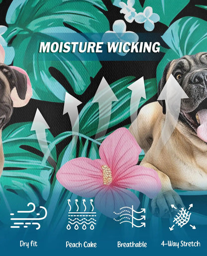 Pug Tropical Polo Shirt - Hawaiian Dog Lover Floral Design | Azhawaiian