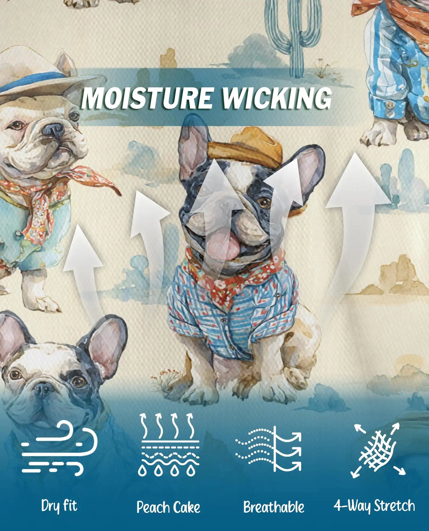 French Bulldog Cowboy Polo Shirt - Western Desert Dog Style | Azhawaiian