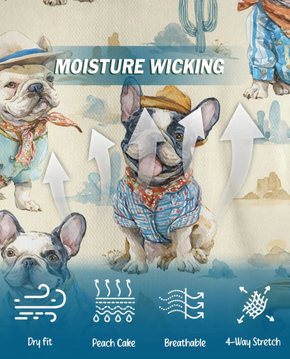 French Bulldog Cowboy Polo Shirt - Western Desert Dog Style | Azhawaiian