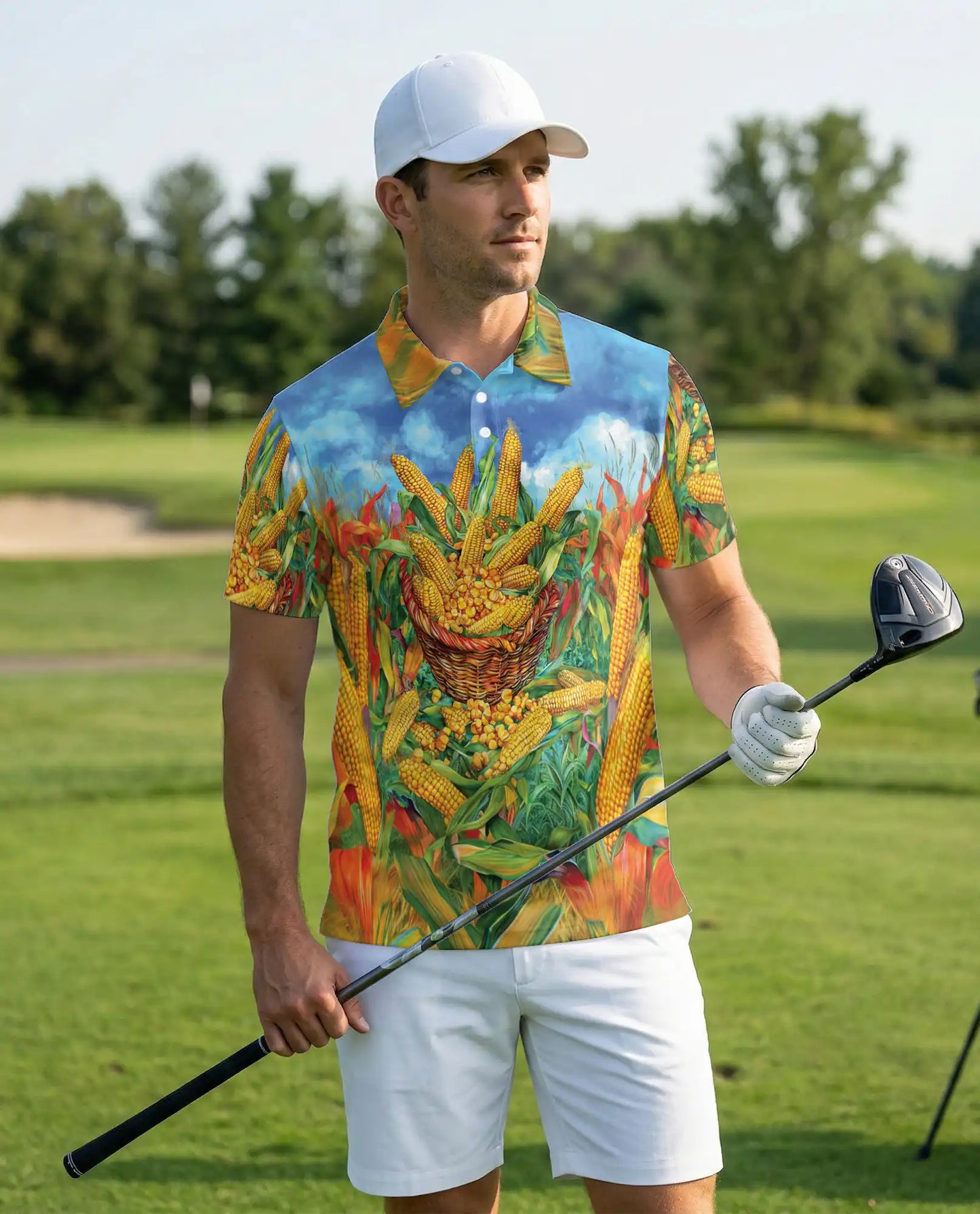 Corn Field Harvest Polo Shirt | Azhawaiian