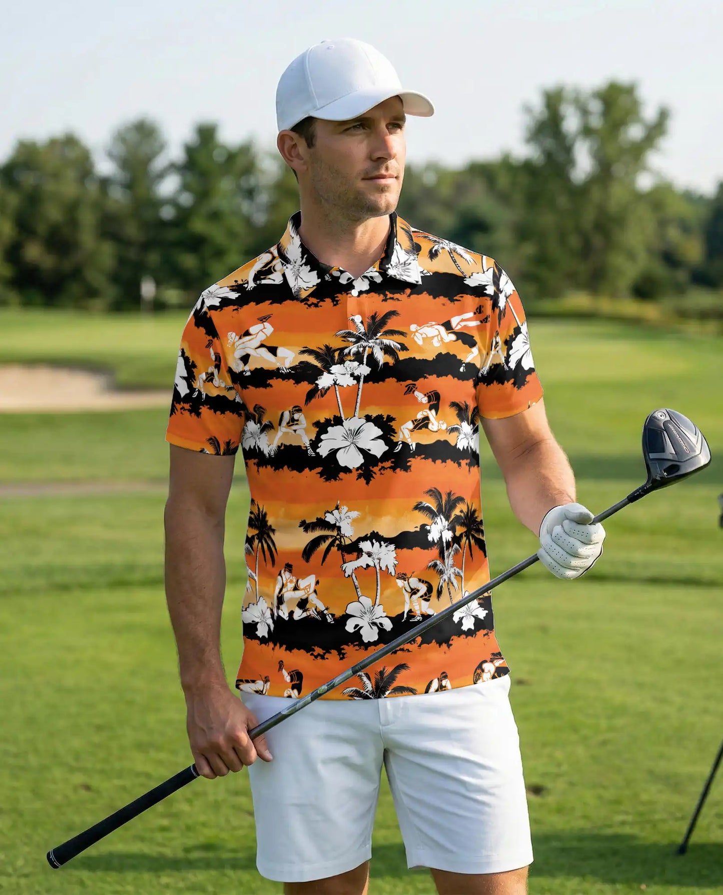 Hawaiian Surf Polo Shirt, Sunset Beach Style | Azhawaiian