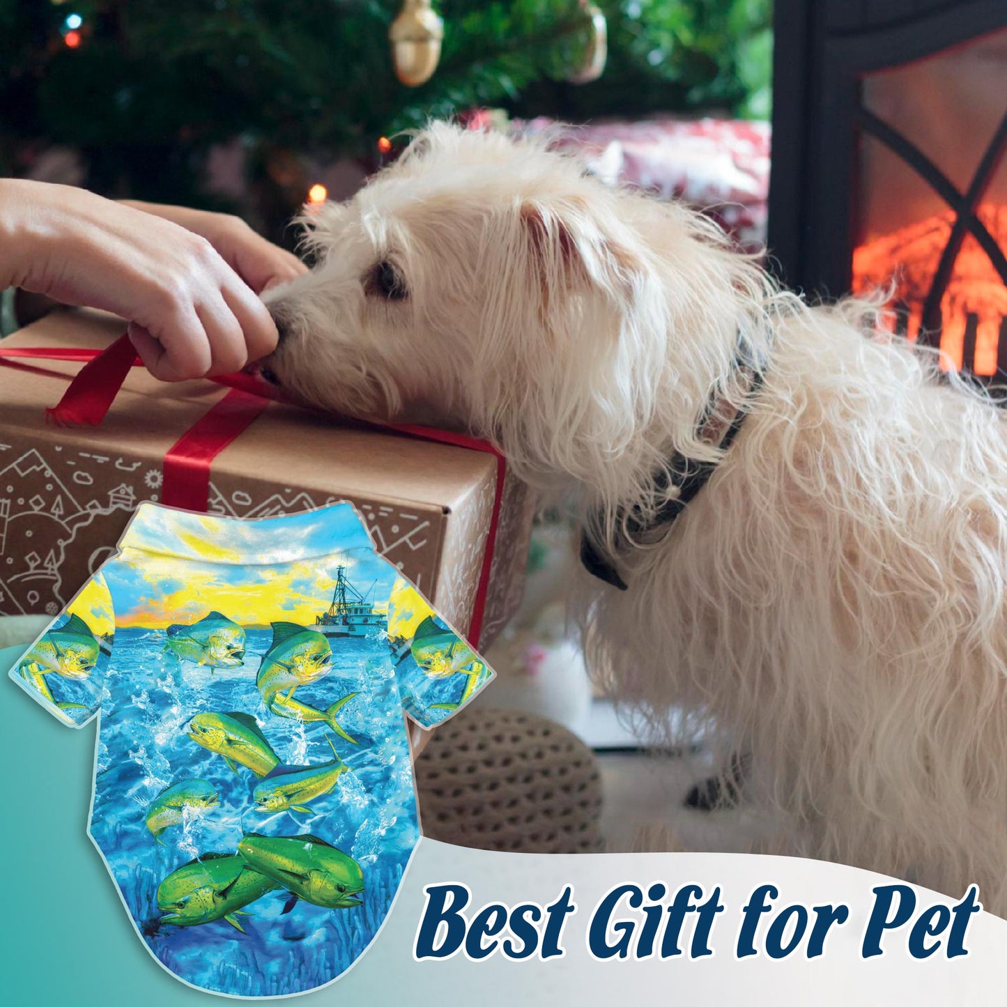 Mahi-Mahi Fish Fishing Matching Dog Owner Hawaiian Shirts, Funny Pet Aloha Shirt for Beach Vacation - Azhawaiian