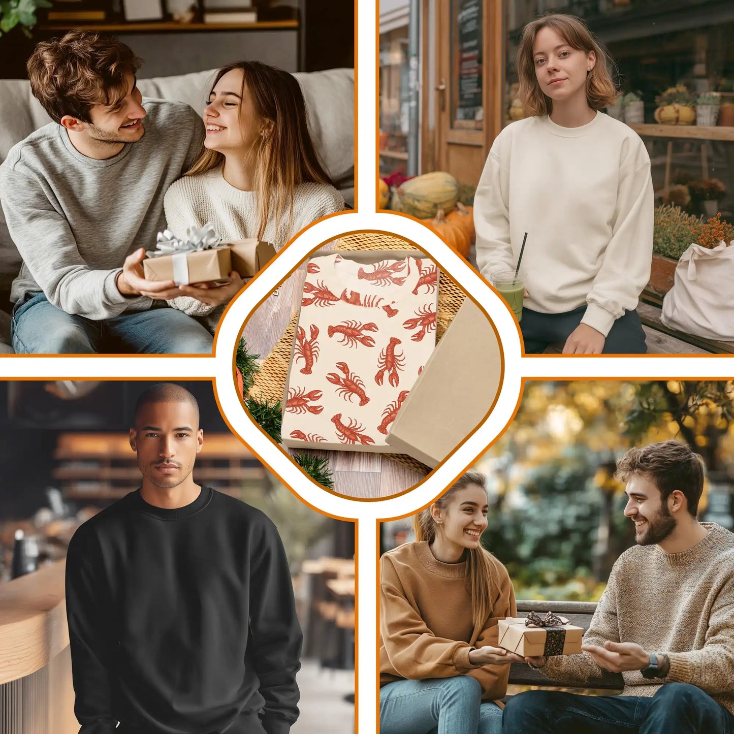 Lobster Pattern Sweatshirt – Colorful Graphic 3D All Over Print Design