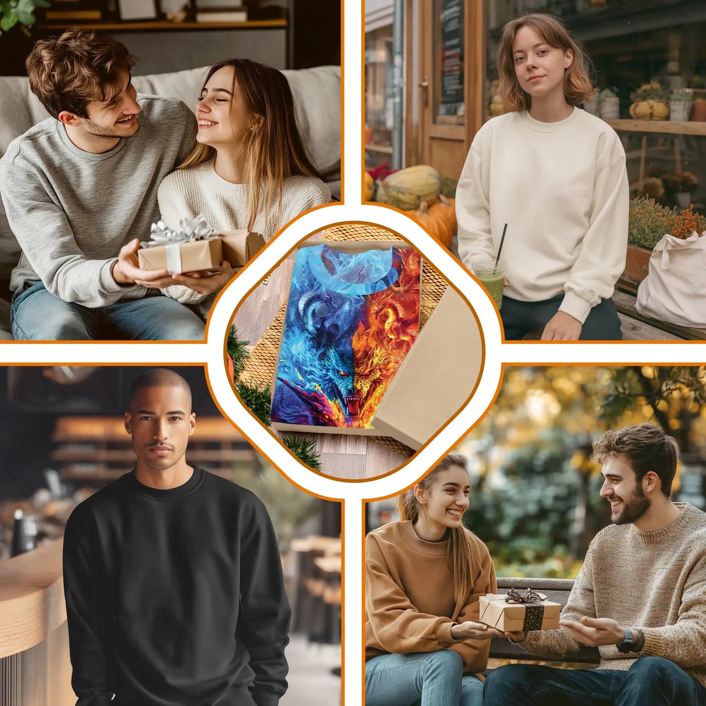 Ice and Fire Dragon Sweatshirt – Colorful Graphic 3D All Over Print Design