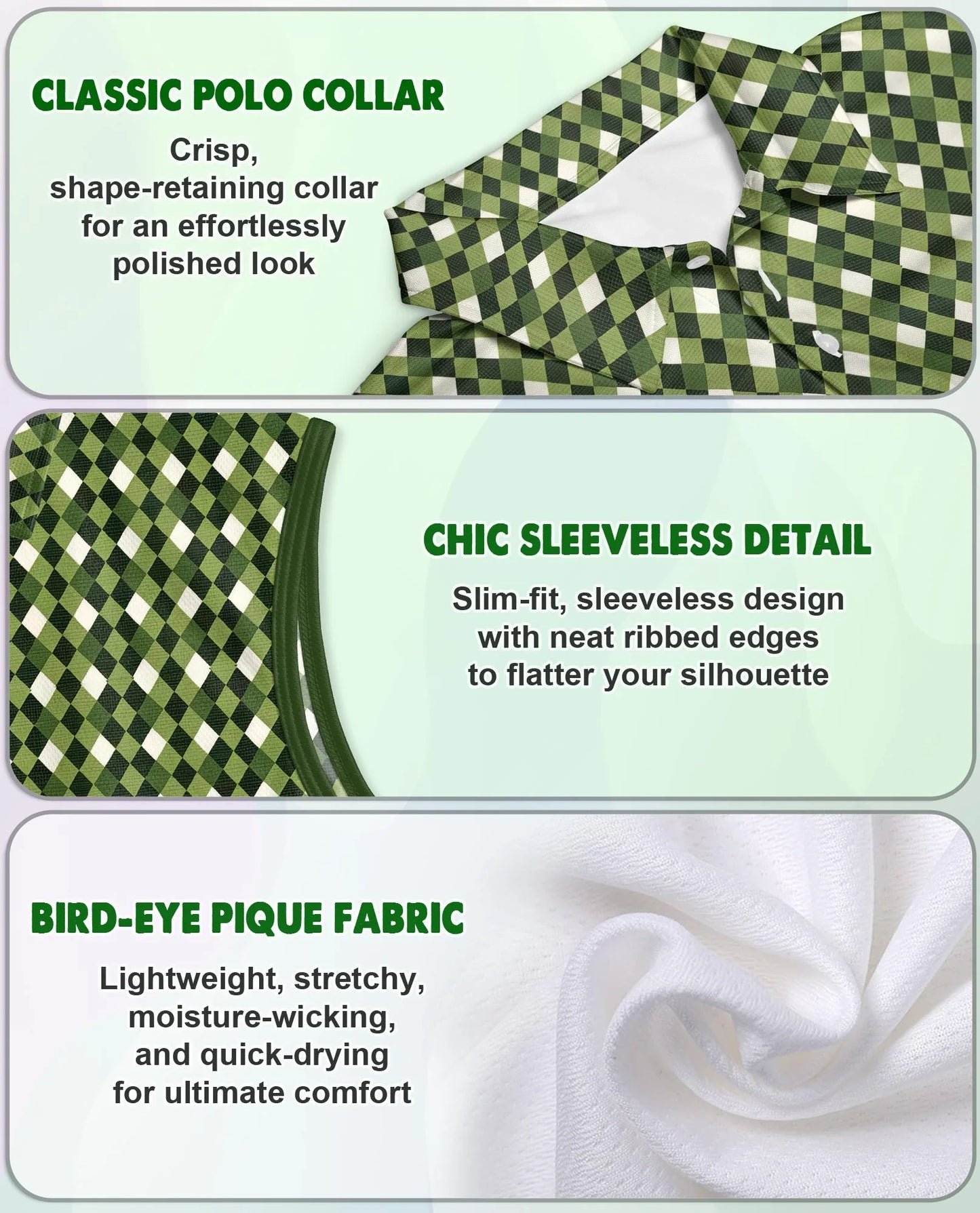 Ireland St. Patrick's Day Sleeveless Polo Shirt for Women | Azhawaiian
