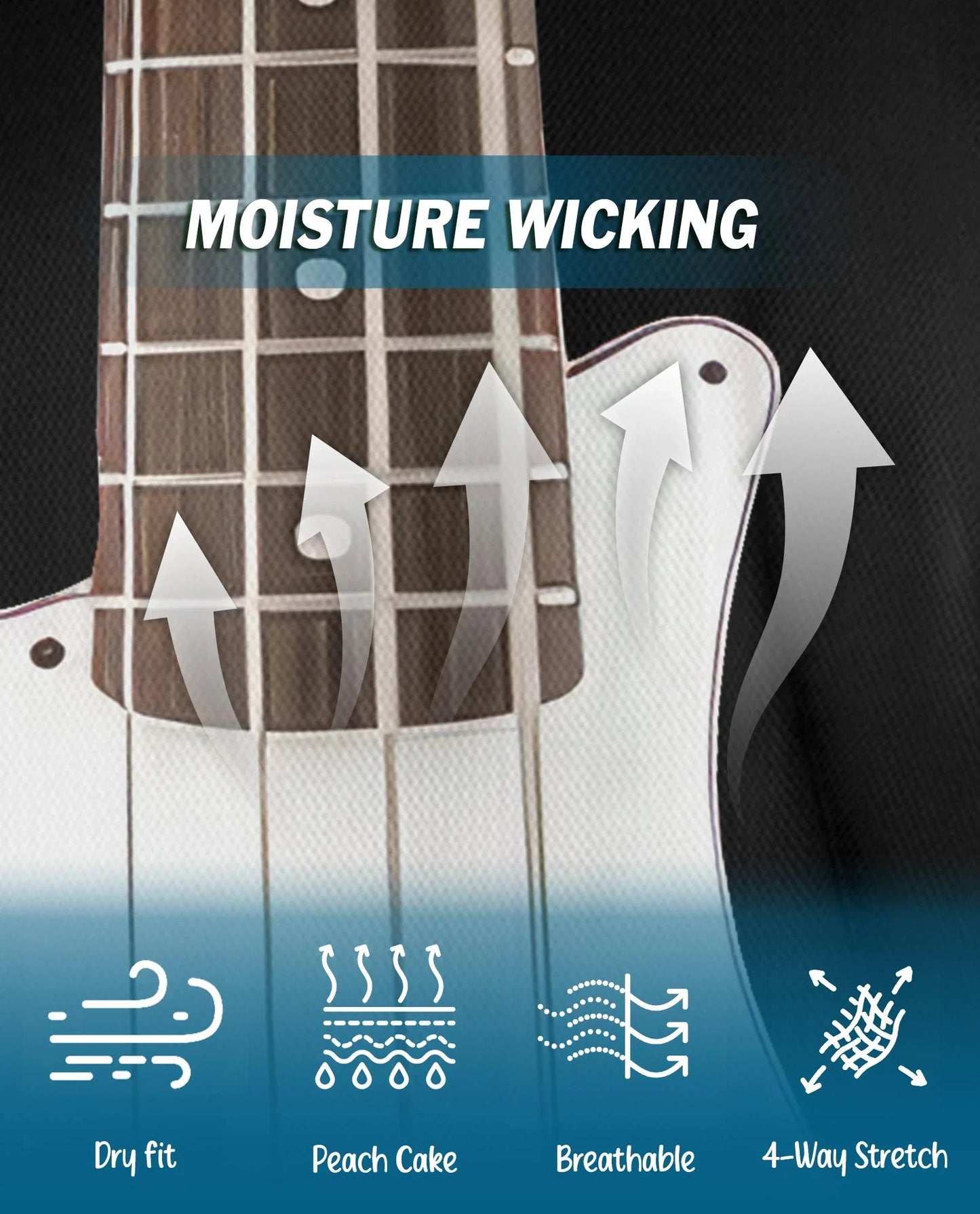 Bass Guitar Polo Shirt for Men, Rock Music Style Design | Azhawaiian