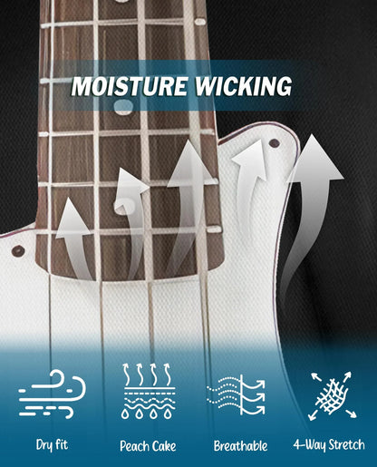 Bass Guitar Polo Shirt for Men, Rock Music Style Design | Azhawaiian