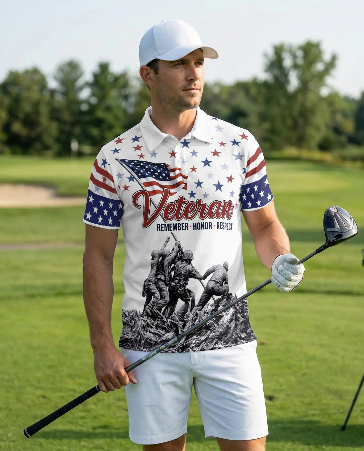 Veteran Remember Honor Respect Patriotic Military Tribute Polo Shirt | Azhawaiian