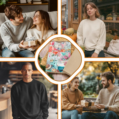 Tropical Beach Cocktail Shell Collage Sweatshirt – Tropical 3D All Over Print Design