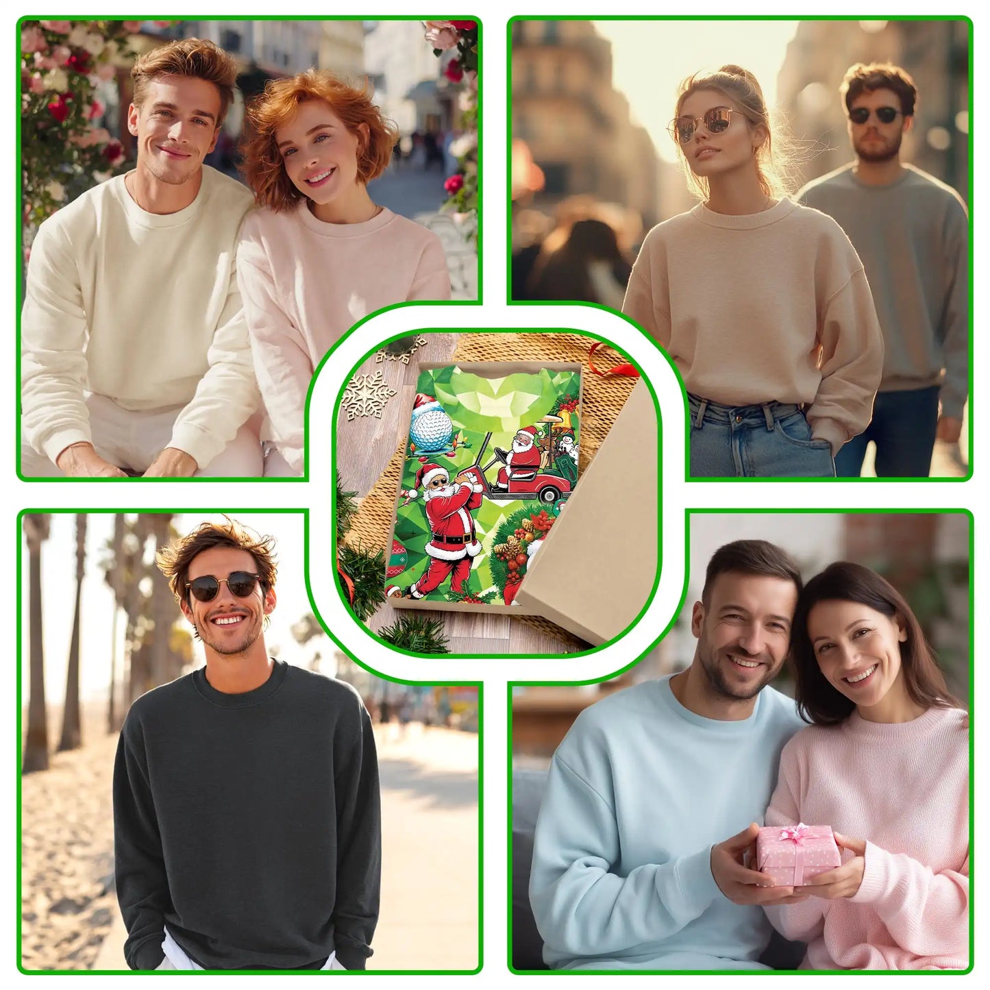 Santa Claus Golf Christmas Sweatshirt – Christmas 3D All Over Print Design