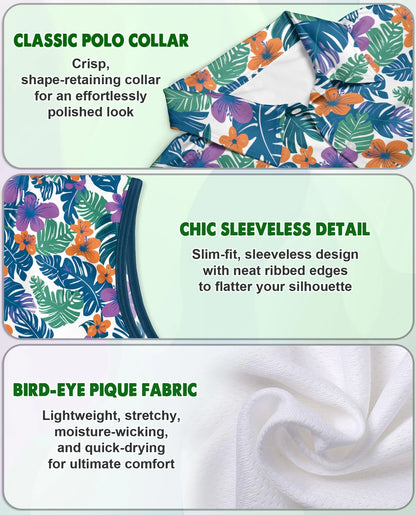 Three Mermaids Sleeveless Polo Shirt for Women | Azhawaiian
