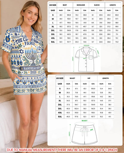 Personalized Hanukkah Family Pajama Set for Women – Custom Family Name & Year
