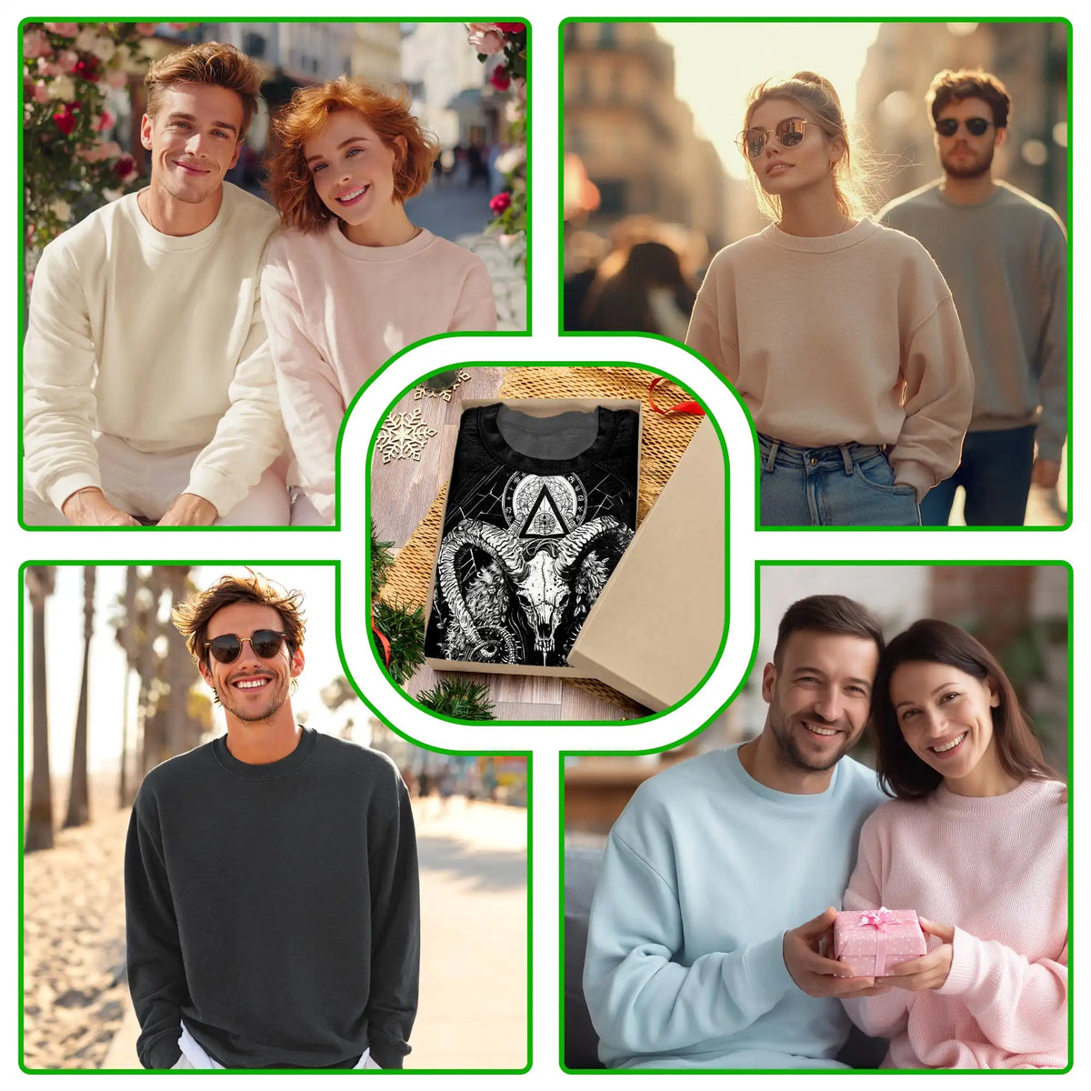 Occult Goat Skull Graphic Sweatshirt – Colorful Graphic 3D All Over Print Design