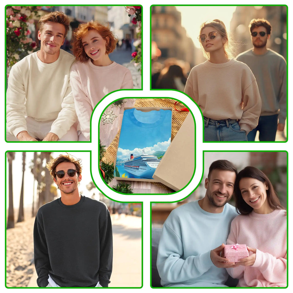Cruise Ship Sweatshirt – Colorful Graphic 3D All Over Print Design