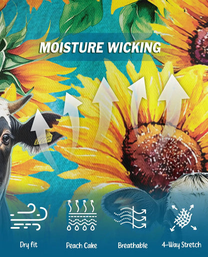 Sunflower Cow 3D Polo Shirt | Azhawaiian