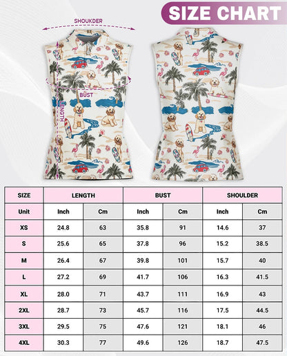 Goldendoodle Summer Beach Sleeveless Polo Shirt for Women | Azhawaiian