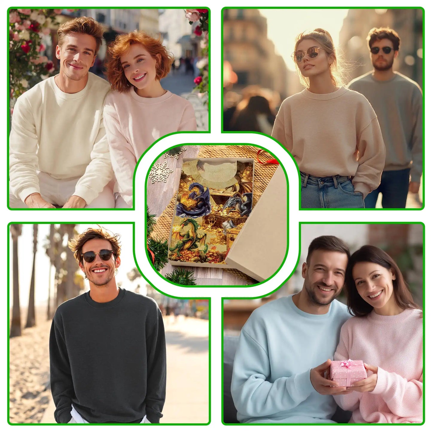 Dragon Hoard Treasure Sweatshirt – Colorful Graphic 3D All Over Print Design