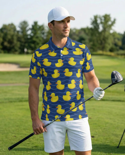 Yellow Duck Pattern Polo Shirt | Azhawaiian