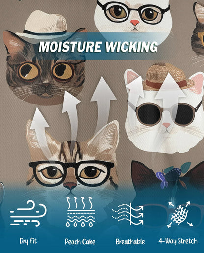 Fashion Cats Polo Shirt for Men, Stylish Feline Art Design | Azhawaiian