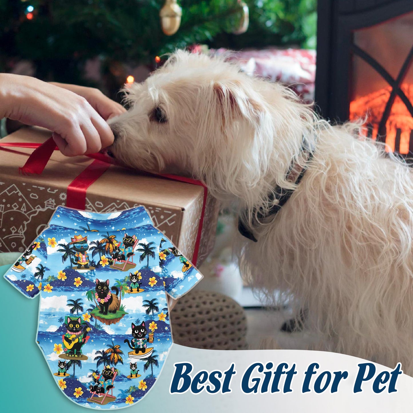 Black Cat Beach Matching Dog Owner Hawaiian Shirts, Funny Pet Aloha Shirt for Beach Vacation - Azhawaiian