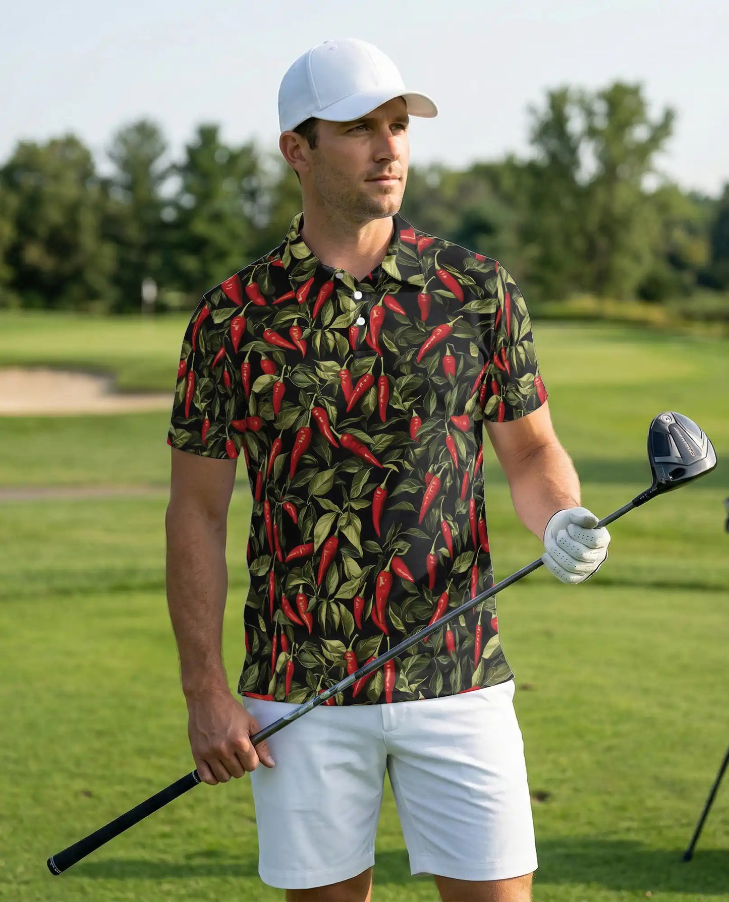 Chili Pepper Polo Shirt, Spicy Tropical Style | Azhawaiian