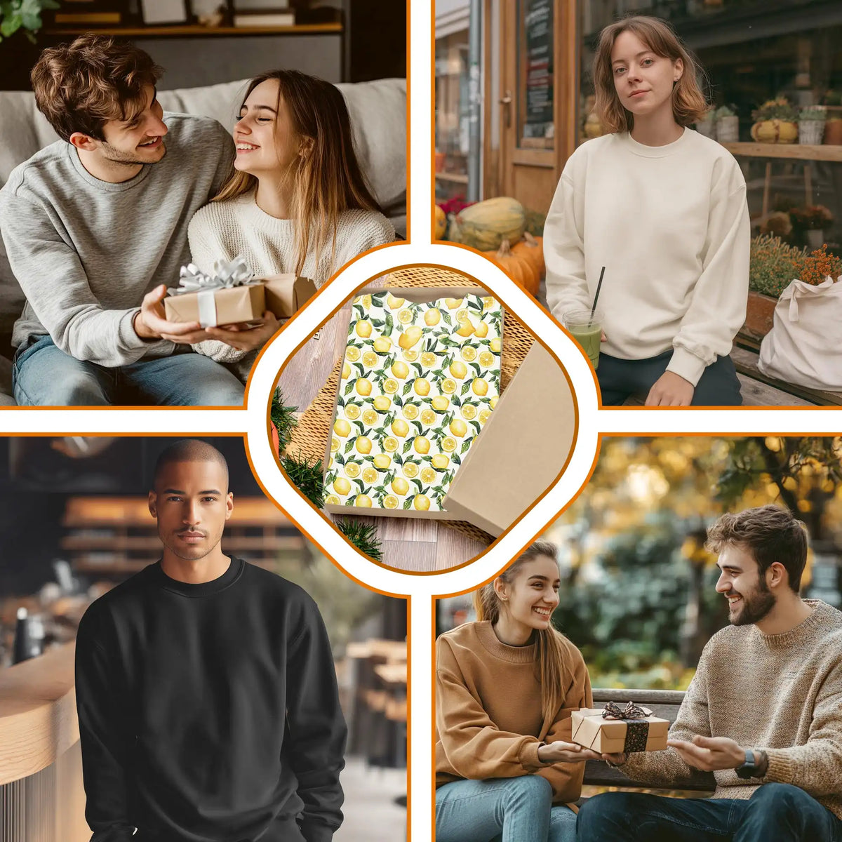 Lemon Pattern Sweatshirt – Colorful Graphic 3D All Over Print Design