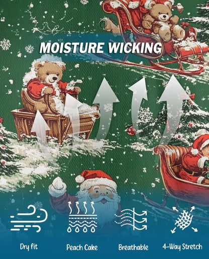 Vintage Santa Christmas 3D Polo Shirt for Men, Retro Holiday Winter Style | Azhawaiian