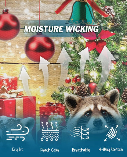 Christmas Raccoon 3D Polo Shirt for Men, Funny Holiday Animal Style | Azhawaiian